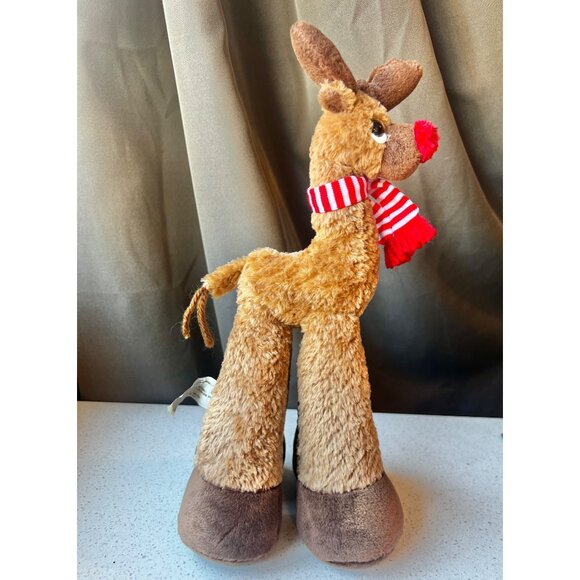 Rudolph Bestever Plush Reindeer Stuffed Animal Toy With Red Scarf & Antlers 14" - Picture 3 of 13
